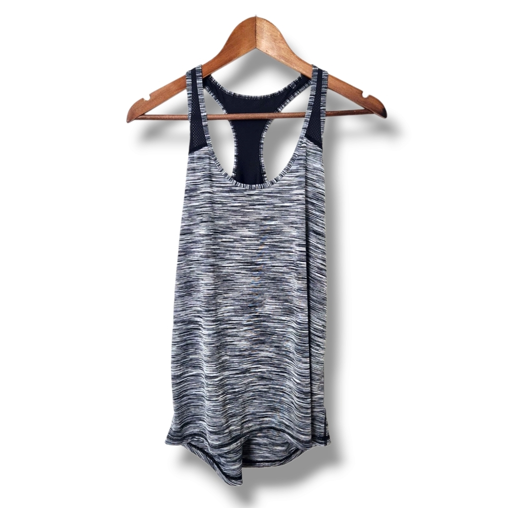 Xersion Slim Fit Racer Back Static Black & White Tank Top | Large